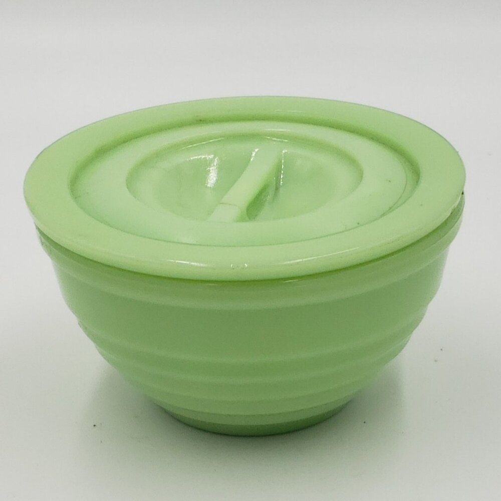 Jadeite Beehive Covered Drippings or Refrigerator Jar